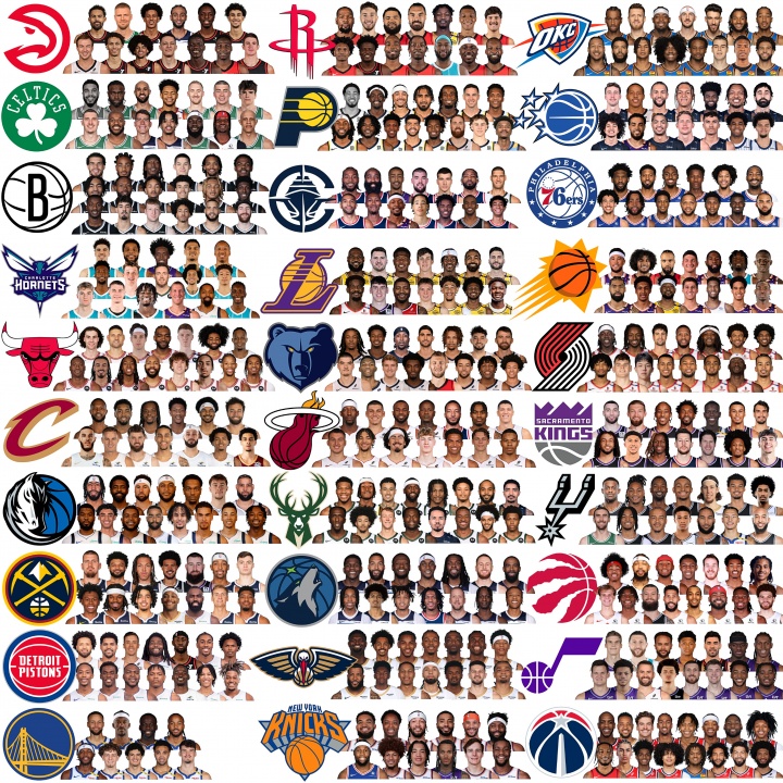 勇士亮了！NBA30隊(duì)最新完整陣容大圖來了！看看你的主隊(duì)！